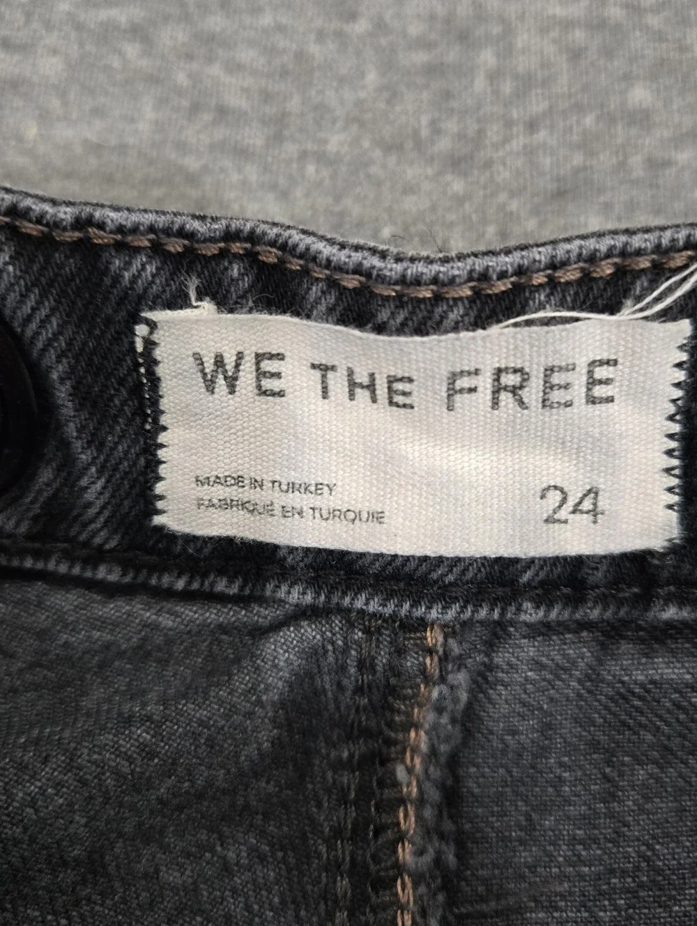 Free People We The Free Moxie Barrel Jeans Size 24 Night Hawk Low Rise Patchwork